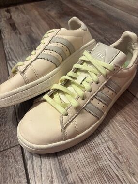 Adidas Campus Pharrell Williams Human Kind HU Men's 8.5 Shoes Ecru Green White